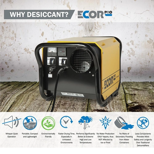 Ecor Pro DH2500 DryFan 220v Desiccant Dehumidifier