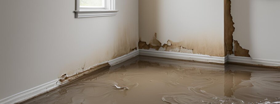 Leak & Water Damage On Walls & Floor