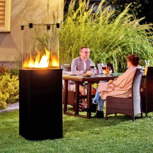 Kratki Real Flame Patio Heater - Black Steel Base Panels - Manual